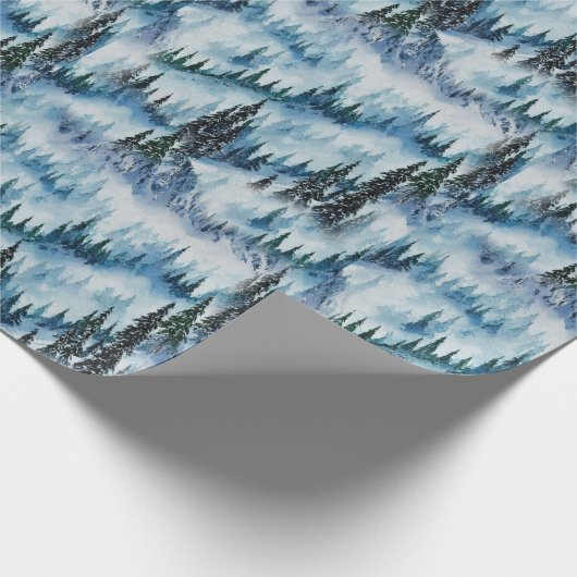 Pine Forest in de sneeuw Cadeaupapier (Hoek)