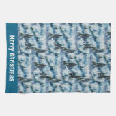 Pine Forest in de sneeuw Theedoek (Horizontaal)