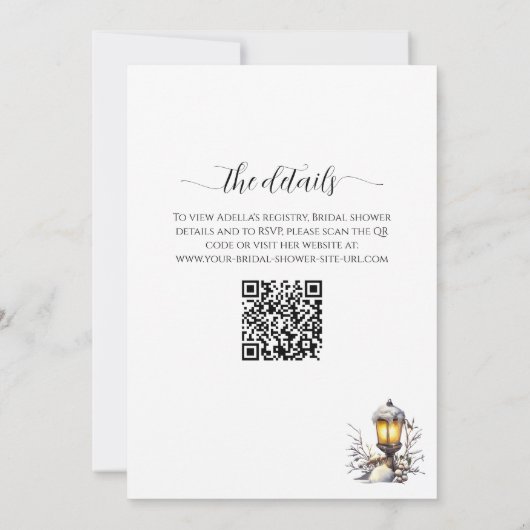 Pine Forest in Snow Elegant Bridal Shower Kaart (Achterkant)