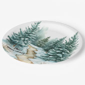 Pine Forest in Snow Winter Bridal Shower Papieren Bordje (Gekanteld)