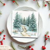 Pine Forest in Snow Winter Bridal Shower Servet