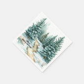 Pine Forest in Snow Winter Bridal Shower Servet (Hoek)