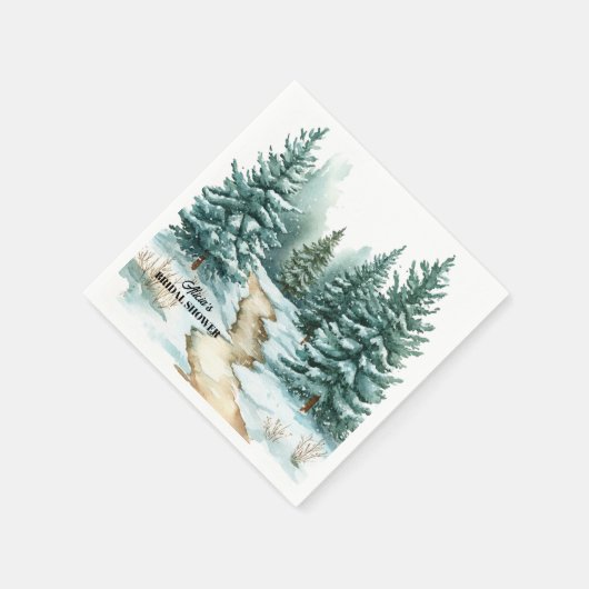 Pine Forest in Snow Winter Bridal Shower Servet (Hoek)