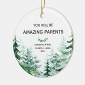 Pine Forest Je zult geweldige nieuwe ouders zijn Keramisch Ornament (Links)