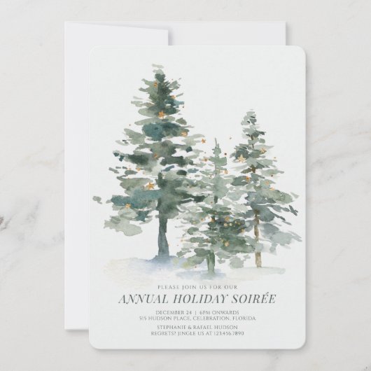 Pine Forest Kerstfeestdag Kaart (Voorkant)