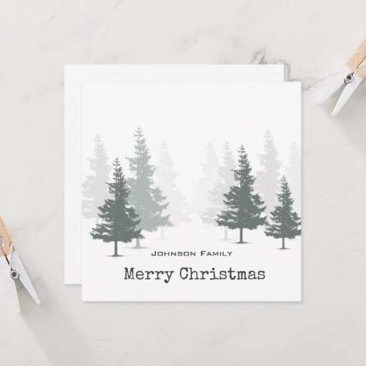 Pine Forest-kerstvakantie Kaart (Voorkant / Achterkant in situ)