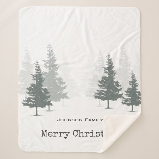 Pine Forest-kerstvakantie Sherpa Deken (Voorkant)