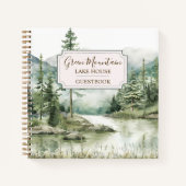 Pine Forest Lake Landscape House Cabin Guest Book Notitieboek (Voorkant)