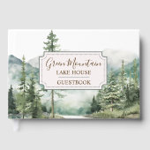 Pine Forest Lake Landscape House Cabin Guestbook Gastenboek (Voorkant)