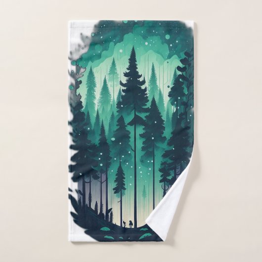Pine Forest Landscape Bad Handdoek (Handdoek)