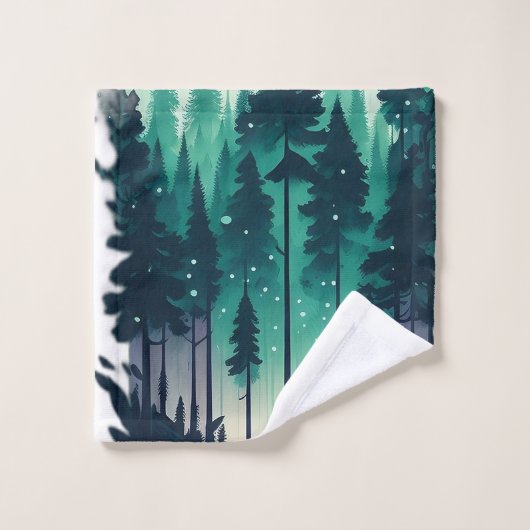 Pine Forest Landscape Bad Handdoek (Wasdoekje)