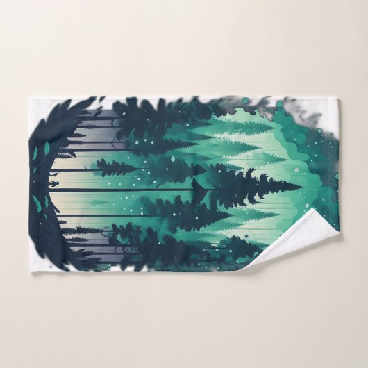 Pine Forest Landscape Bad Handdoek (Handdoek)