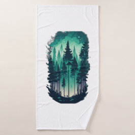 Pine Forest Landscape Badhanddoek