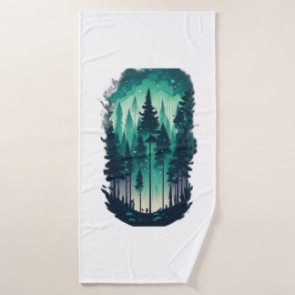 Pine Forest Landscape Badhanddoek