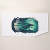 Pine Forest Landscape Badhanddoek (Badhanddoek)