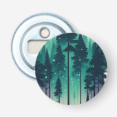Pine Forest Landscape Button Flesopener (Voorkant)