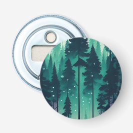 Pine Forest Landscape Button Flesopener