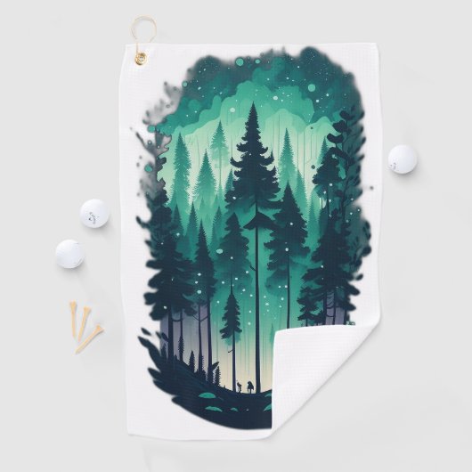 Pine Forest Landscape Golfhanddoek (Insitu)