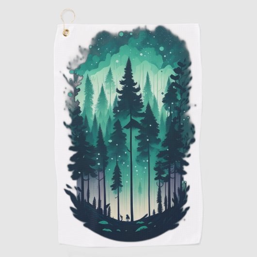 Pine Forest Landscape Golfhanddoek (Voorkant)