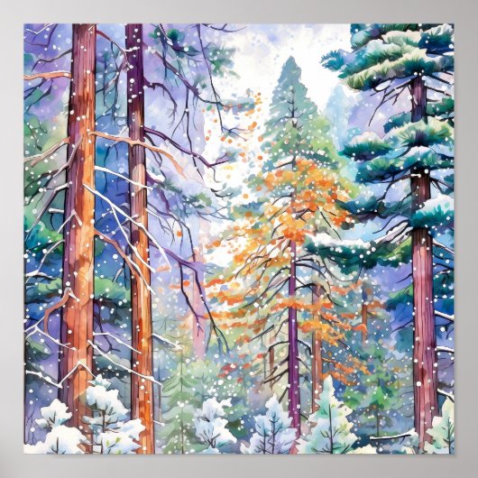 Pine Forest Landscape Home Decor Poster (Voorkant)