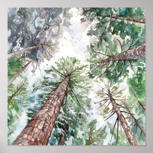 Pine Forest Landscape Home Decor Poster (Voorkant)