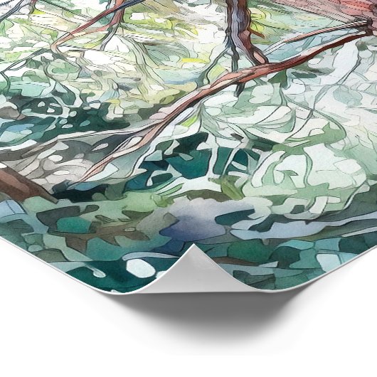 Pine Forest Landscape Home Decor Poster (Hoek)