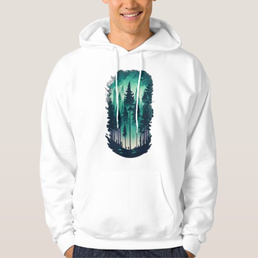 Pine Forest Landscape Hoodie met capuchon (Voorkant)