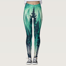 Pine Forest Landscape Leggings