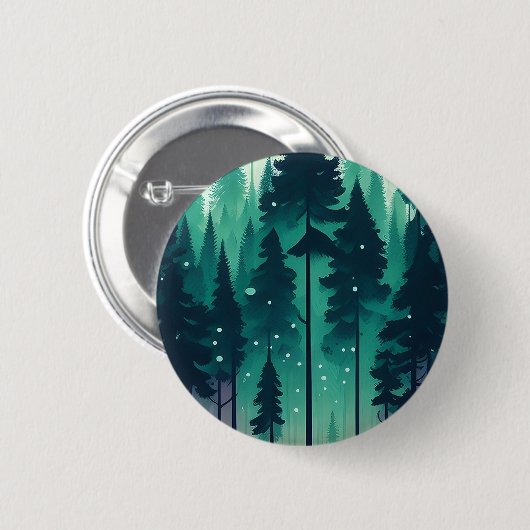 Pine Forest Landscape Ronde Button 5,7 Cm (Voorkant /achterkant)