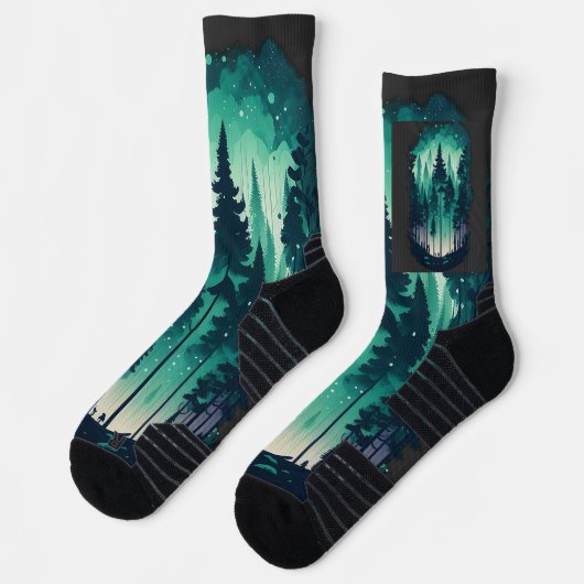 Pine Forest Landscape Sokken (Links)