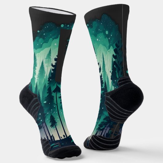 Pine Forest Landscape Sokken (Gebogen)