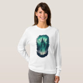 Pine Forest Landscape T-shirt met lange mouwen voo (Voorkant volledig)
