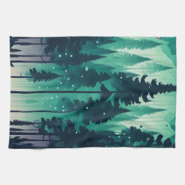 Pine Forest Landscape Theedoek