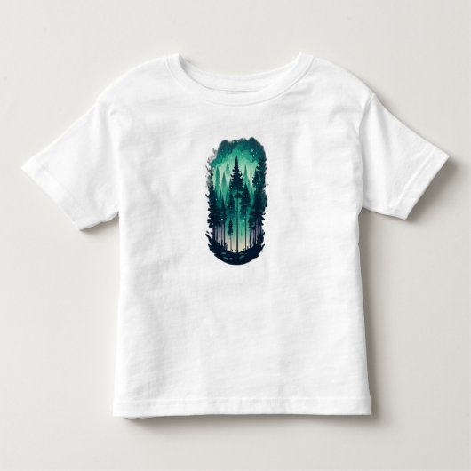 Pine Forest Landschap Fine Jersey Kinder Shirts (Voorkant)