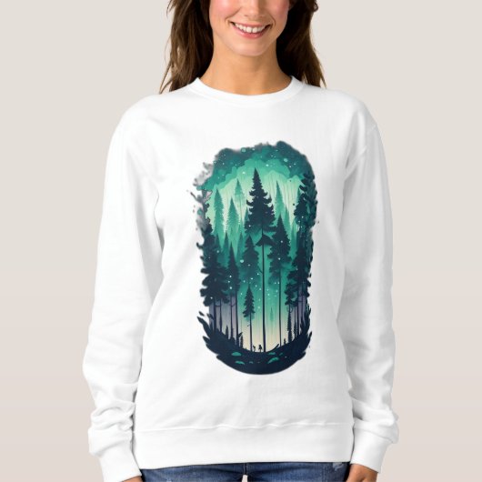 Pine Forest Landschap Sweatshirt (Voorkant)