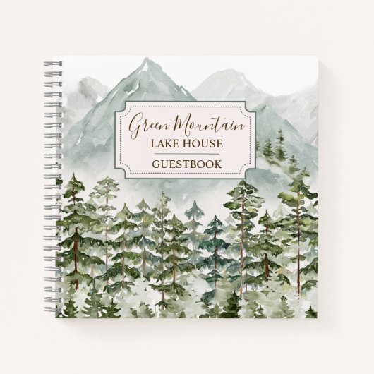 Pine Forest Mountain Cabin Lake House Gastenboek Notitieboek (Voorkant)