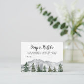 Pine Forest Mountains Luier Raffle Informatiekaartje (Staand voorkant)