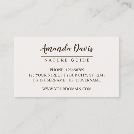 Pine Forest Natuur Waterverf Visitekaartje (Achterkant)