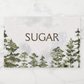 Pine Forest Natuur Waterverf Voedselcontainer Etiket (Enkel label)