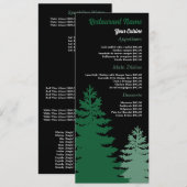Pine Forest, Restaurant Slimline Menu (Voorkant / Achterkant)