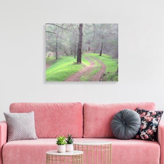 Pine Forest Road Canvas Afdruk (Insitu (Woonkamer))