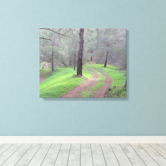 Pine Forest Road Canvas Afdruk (Insitu (Houten vloer))