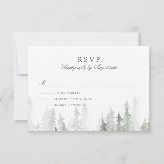 Pine Forest RSVP Kaartje (Voorkant)