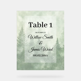 Pine Forest Rustieke Minimalistische Country Weddi Acryl Bord