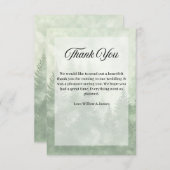 Pine Forest Rustieke Minimalistische Country Weddi Bedankkaart (Voorkant / Achterkant)
