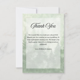 Pine Forest Rustieke Minimalistische Country Weddi Bedankkaart