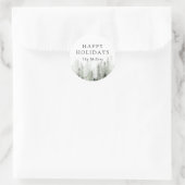 Pine Forest Vakantie Ronde Sticker (Tas)