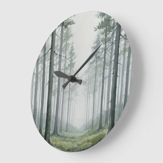 Pine Forest Wall Clock - Kalme Natuur Ontwerp Grote Klok (Hoek)