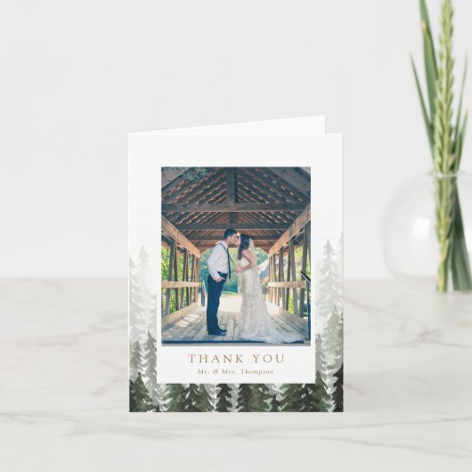 Pine Forest Wedding Bedankt (Voorkant)