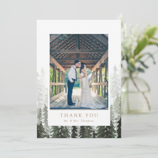 Pine Forest Wedding Bedankt (Staand voorkant)